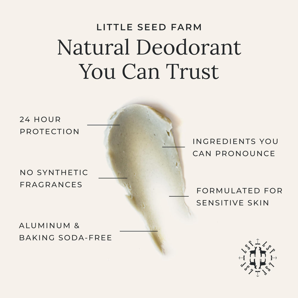Smooth deodorant paste by Little Seed Farm for easy application.