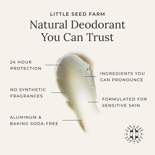 Smooth deodorant paste by Little Seed Farm for easy application.