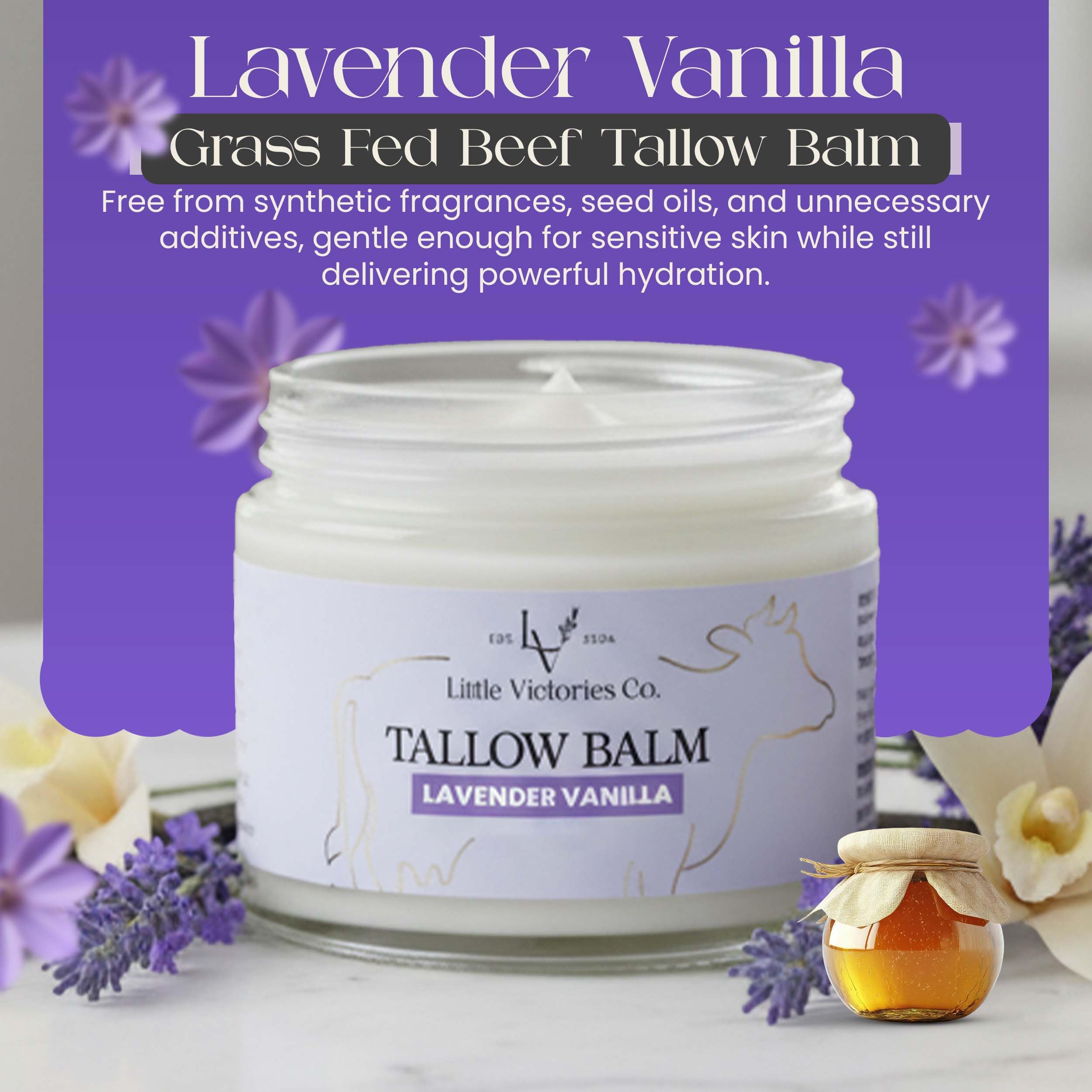 Little Victories Co honey-infused balm provides comfort for sensitive skin.