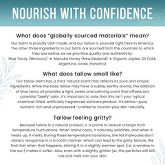 Natural ingredients label emphasizes clean, nature-based formulation.