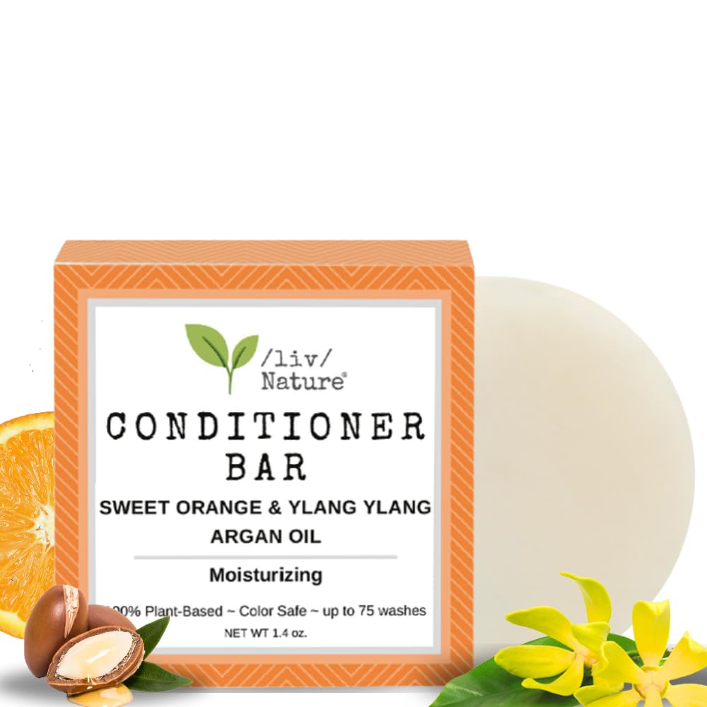 liv Nature solid conditioner bar application detangles and nourishes hair