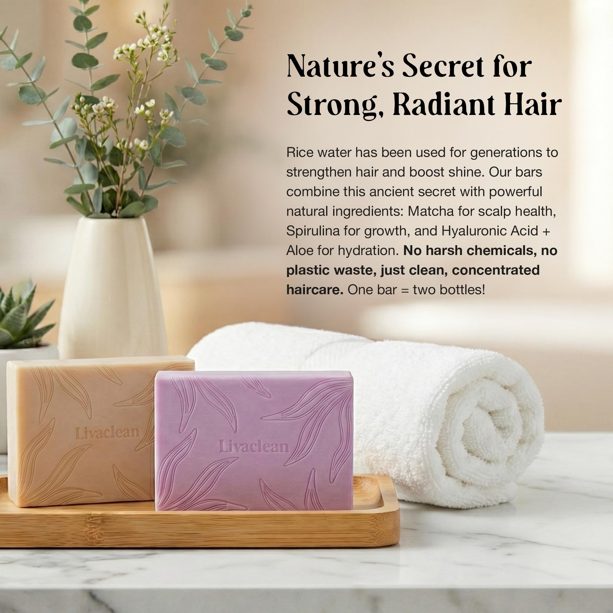 LivaClean dyed and curly hair safe image implying compatibility.