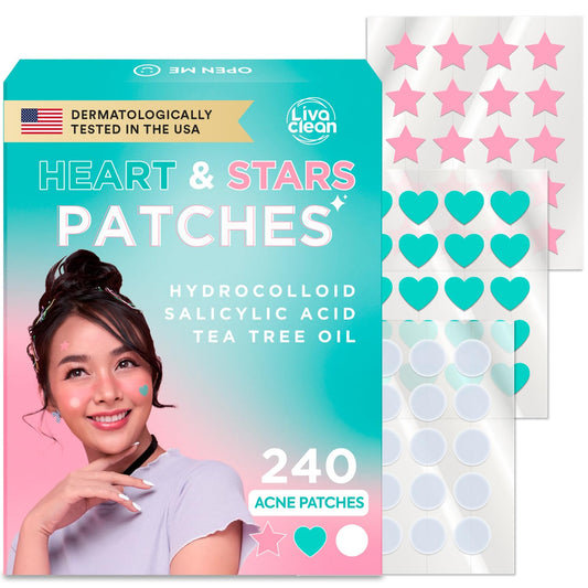 LivaClean heart-shaped patch ready for overnight blemish care and discreet skin coverage.