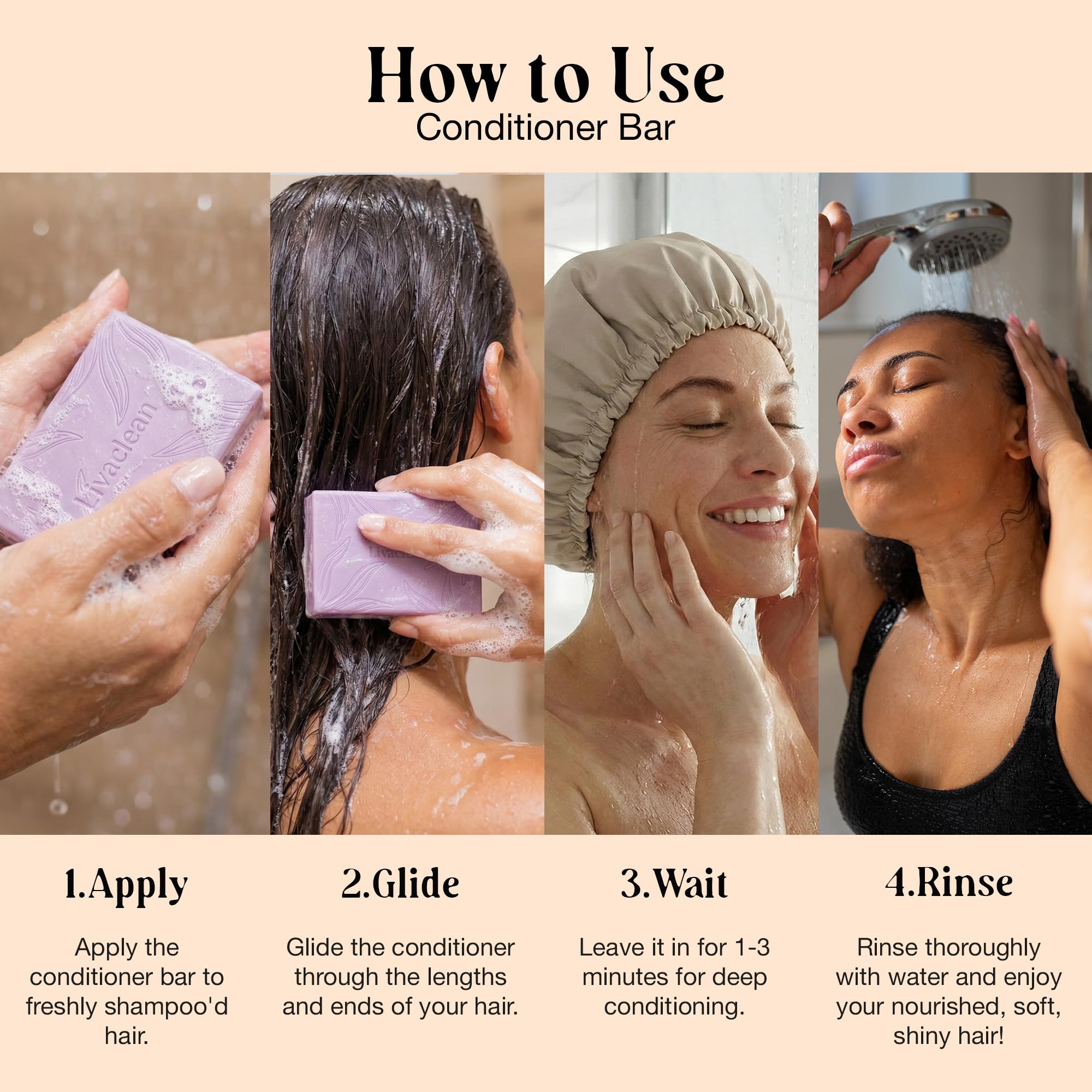 LivaClean hyaluronic acid feature close-up highlighting moisture boost for hair.