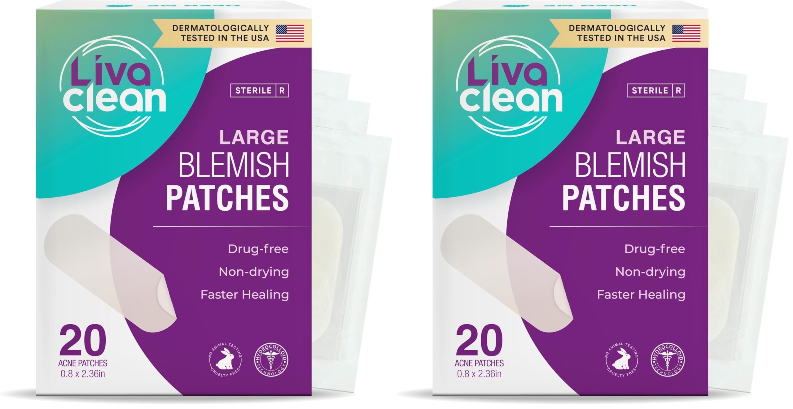 LivaClean large hydrocolloid patch on the nose absorbs oils overnight.