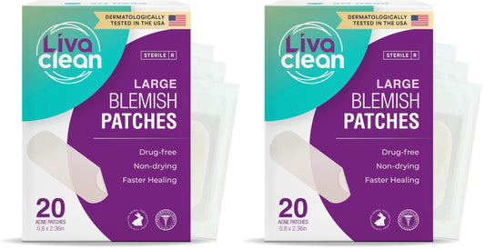 LivaClean large hydrocolloid patch on the nose absorbs oils overnight.