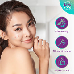 LivaClean large hydrocolloid patch appears invisible on skin.