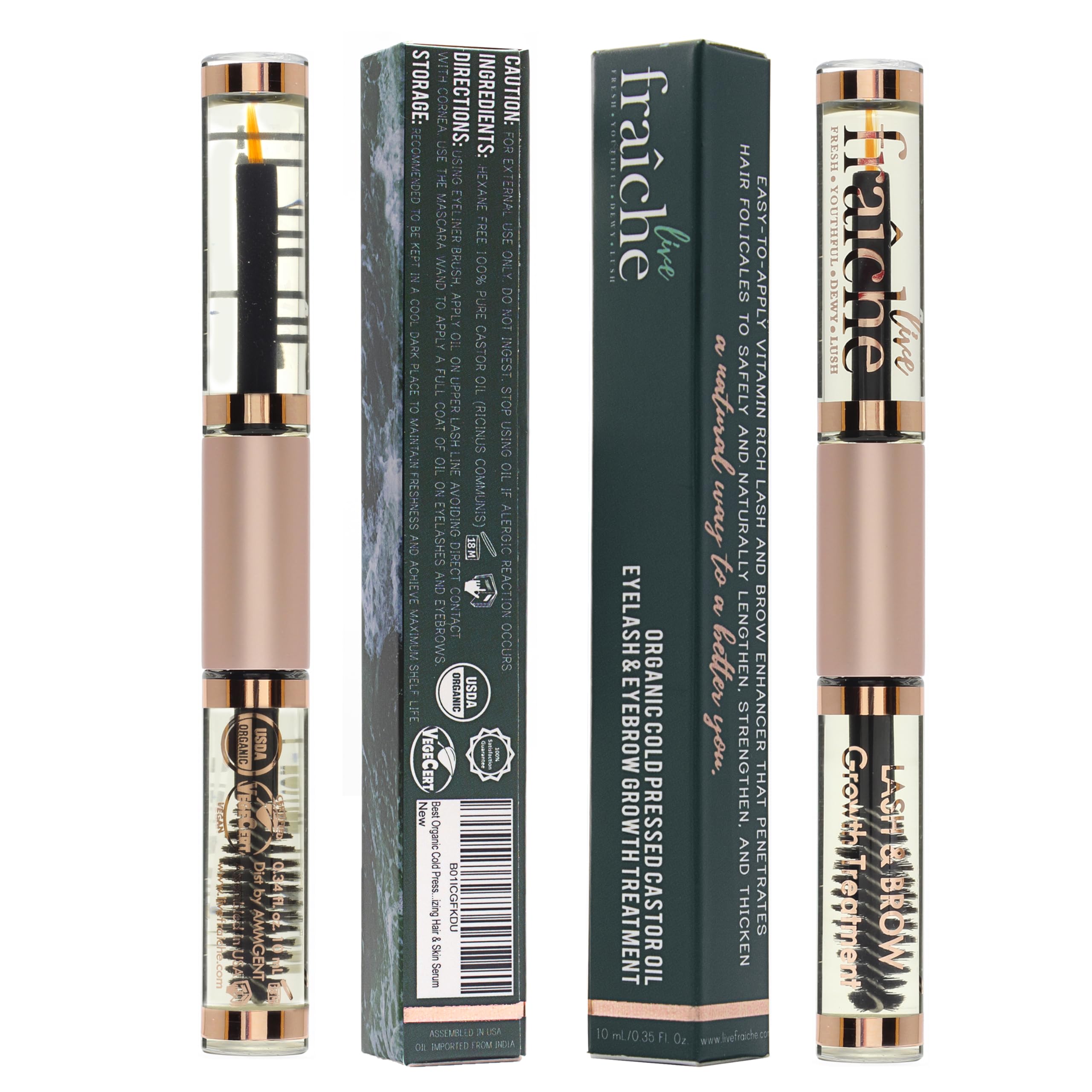 Live Fraiche lash serum tube front for daily conditioning on the go