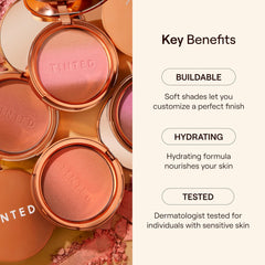 Live Tinted Huebeam swirl gradient pan displays texture and blendable powder