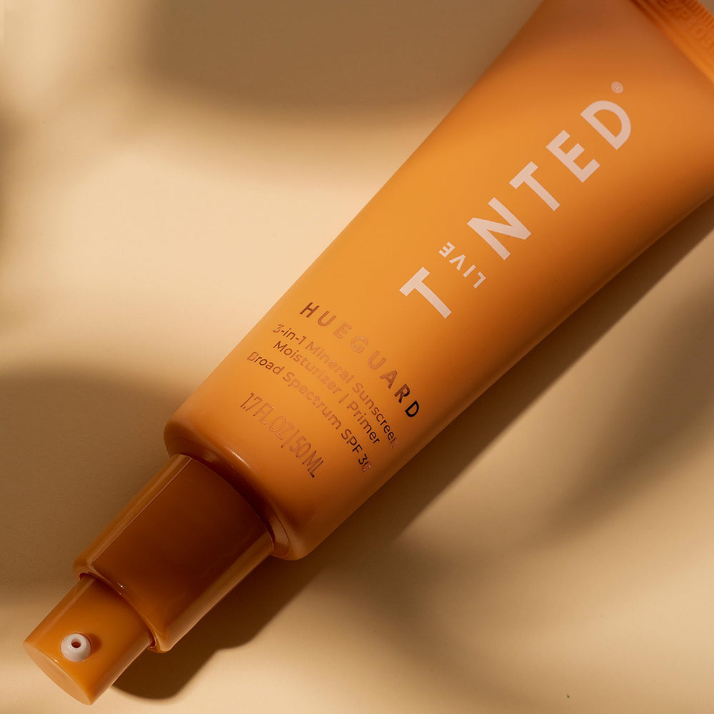 Live Tinted Hueguard applied under makeup creates a smooth primer base.
