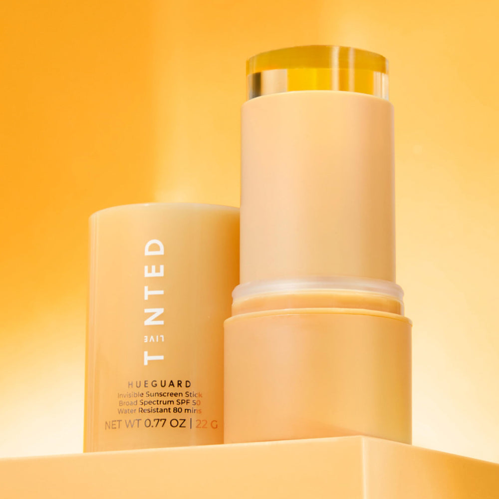 Live Tinted Hueguard waterproof sunscreen stick endures sweat and water