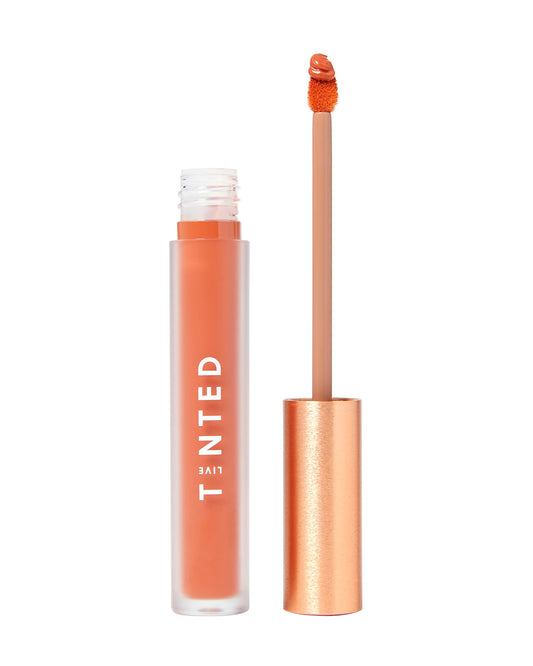 Live Tinted Huelip Terra Cotta swatch showing rich color with moisture hint