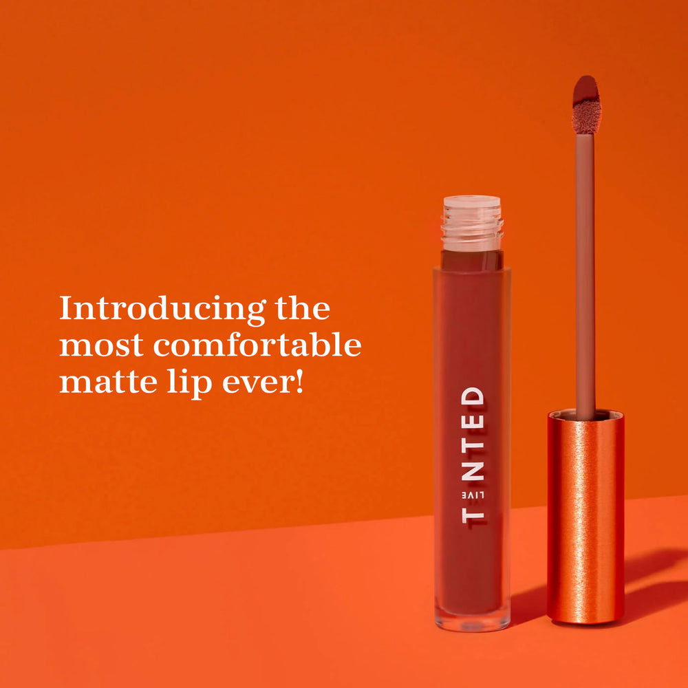 Live Tinted Huelip Liquid Lip Crème warm brown with hyaluronic acid hydrates lips