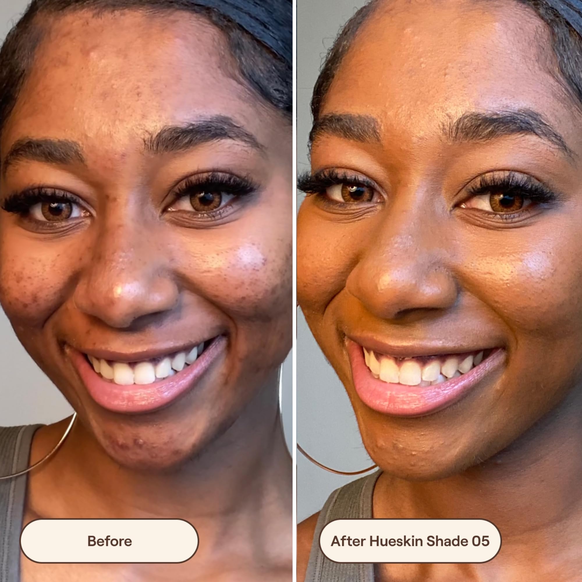 Live Tinted Hueskin Serum Concealer swatches showing shade 5 for medium tones