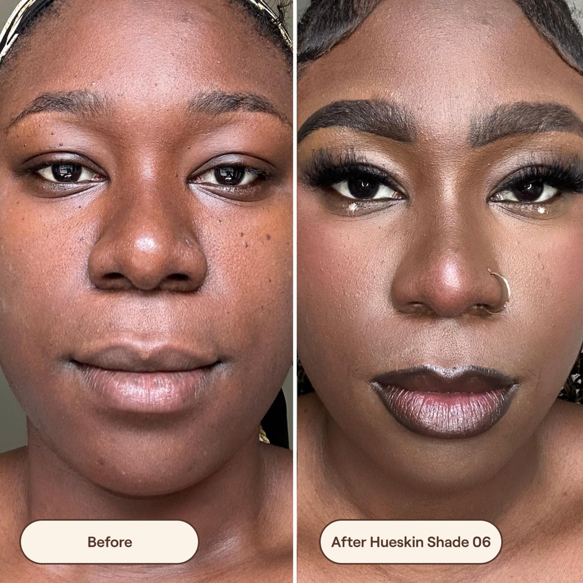 Under-eye application of Live Tinted Hueskin concealer demonstrating crease resistance.