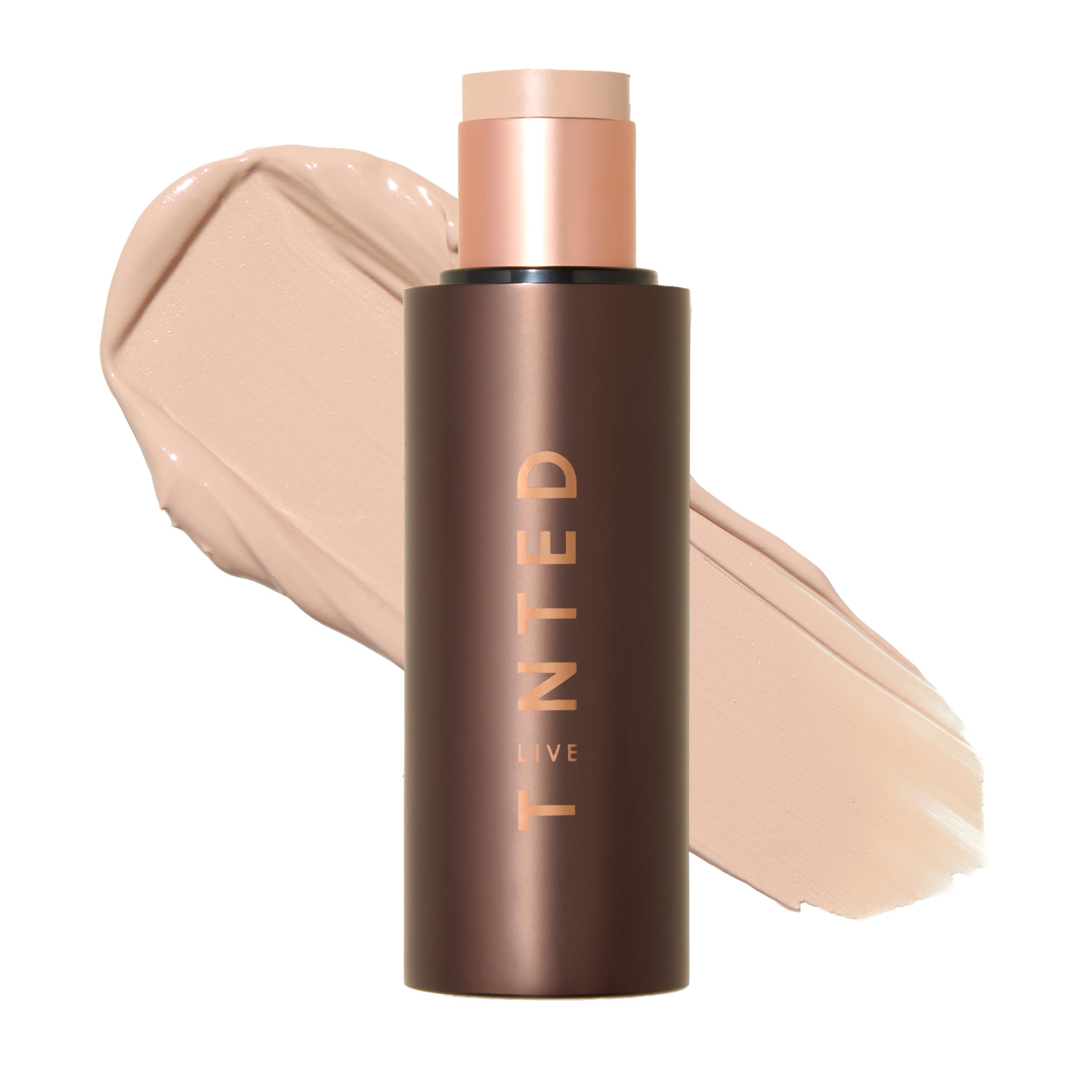 Live Tinted HUESTICK compact bottle for on-the-go coverage.