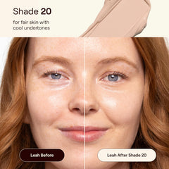 Live Tinted HUESTICK shade 20 swatch displays medium-to-full options.