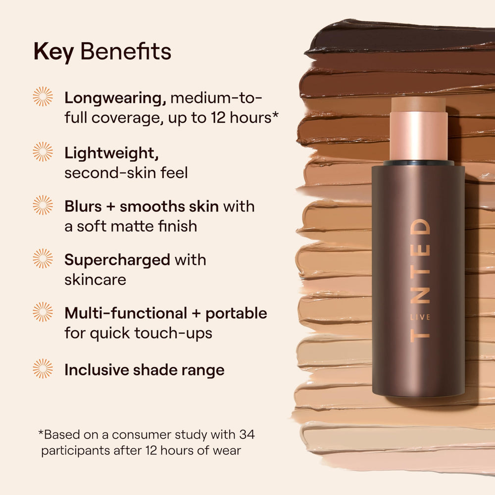 Live Tinted HUESTICK soft matte finish stays comfortable during wear