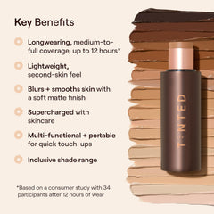 Live Tinted HUESTICK soft matte finish stays comfortable during wear