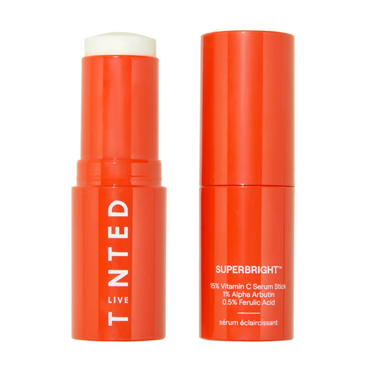 Live Tinted Superbright vitamin C serum stick application for brightening uneven skin tone.