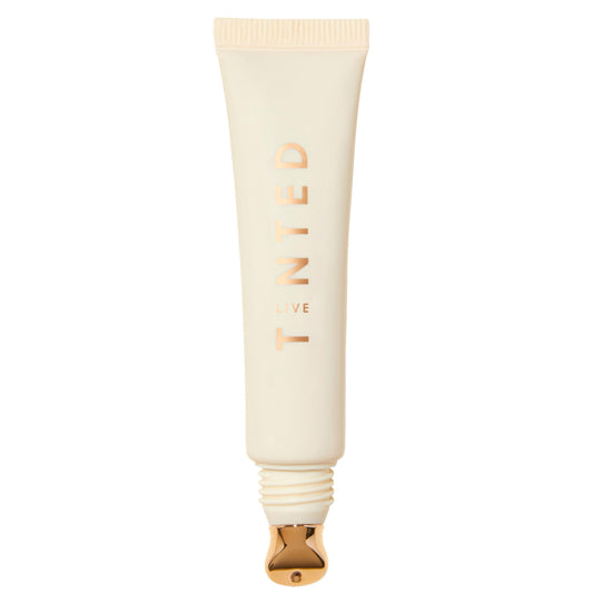 Live Tinted Superhue Eye Cream bottle highlighting hydration for a refreshed under-eye area.