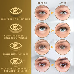 Live Wild Beauty gold eye gel pads on skin for a spa-like feel