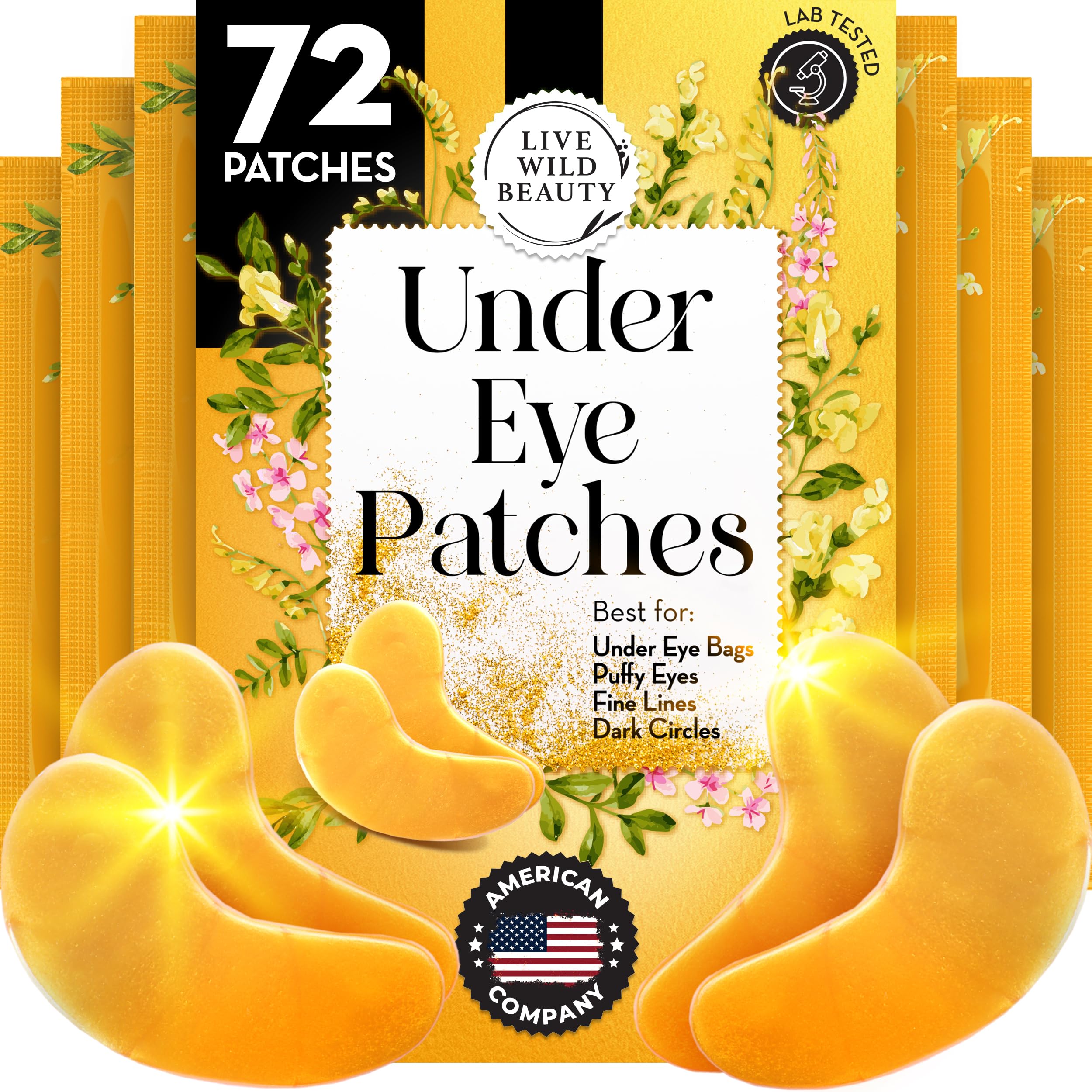 Live Wild Beauty under-eye patches with 24K gold for refreshed eyes