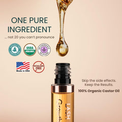 Close-up of Live Fraiche lash serum tube for easy use