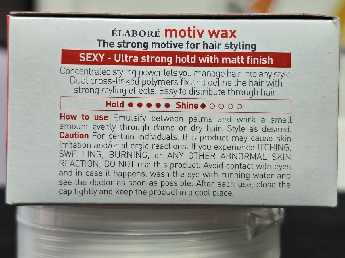 Refreshing fragrance of Motiv Wax Sexy enhances grooming.