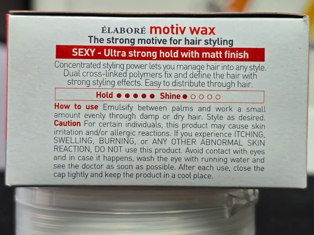 Refreshing fragrance of Motiv Wax Sexy enhances grooming.