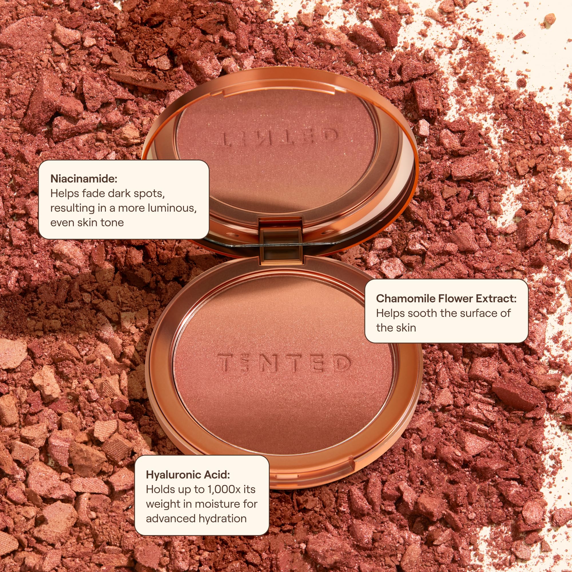 Live Tinted Huebeam glow finish demonstrated on cheekbones