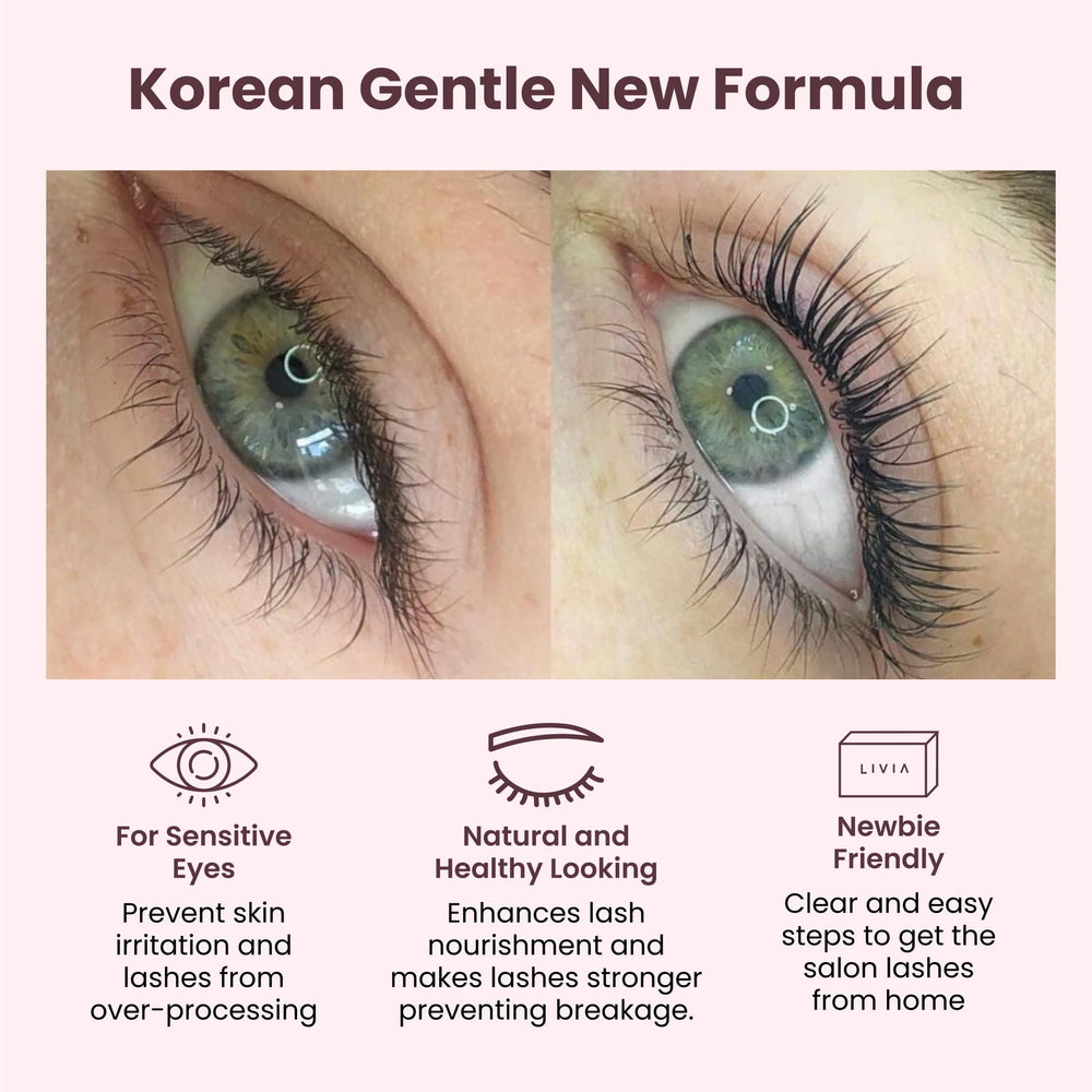 LIVIA application tools and steps demonstrated for precise color on lashes and brows.