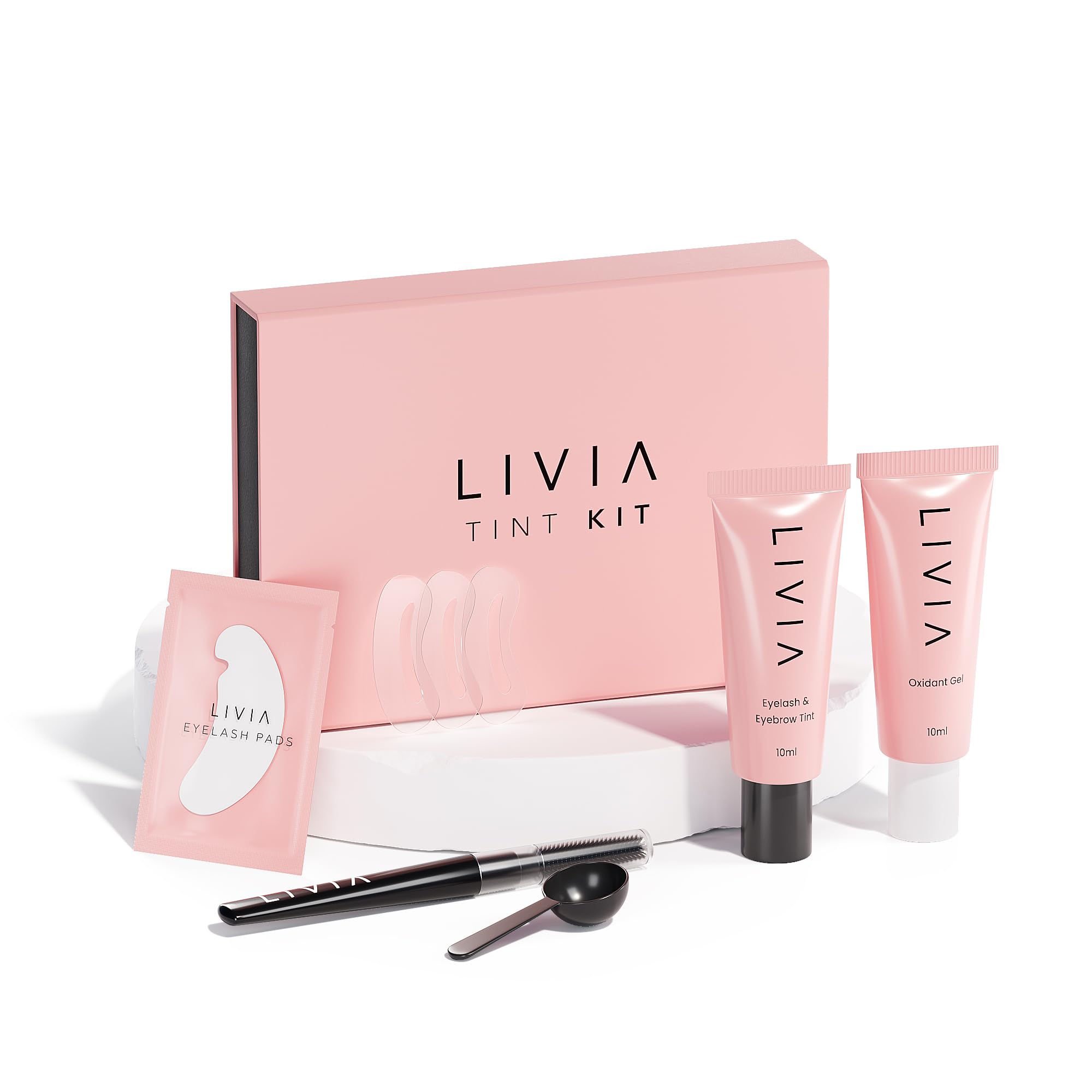 LIVIA Black Lash & Brow Color Set packaging for at-home salon-quality results.