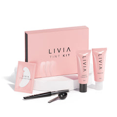 LIVIA Black Lash & Brow Color Set packaging for at-home salon-quality results.