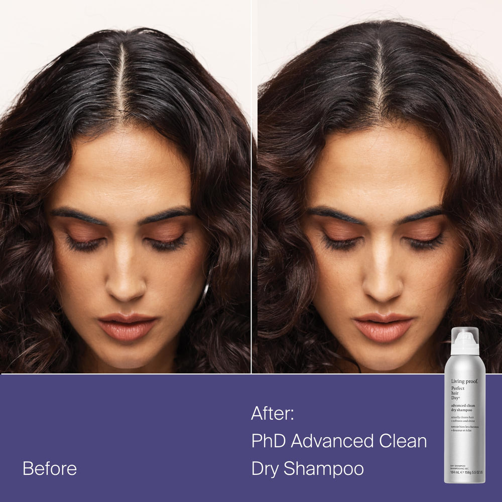 Living Proof Advanced Clean Dry Shampoo travel-size for on-the-go refresh without weighing hair.
