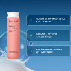 Living Proof Curl Shampoo lather blooms gently, prepping curls for definition.