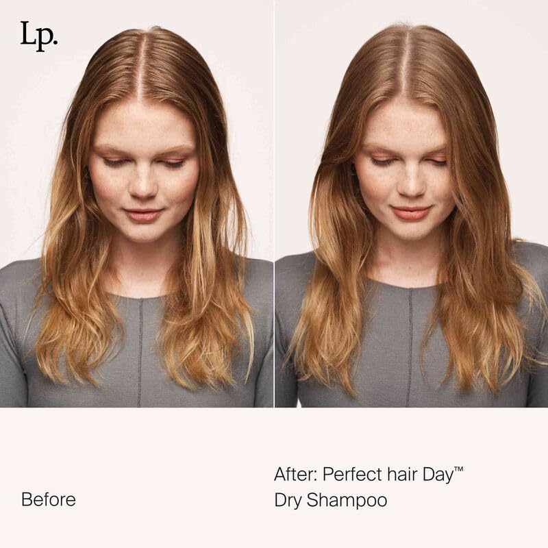 Living Proof Dry Shampoo foam dispense highlights seamless application and clean-feel results.