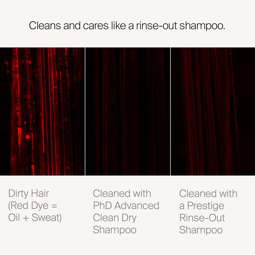 Living Proof Dry Shampoo on hair after use shows soft feel and shine