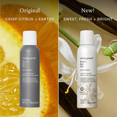 Living Proof lifestyle shot with vanilla scent for on-the-go freshness.
