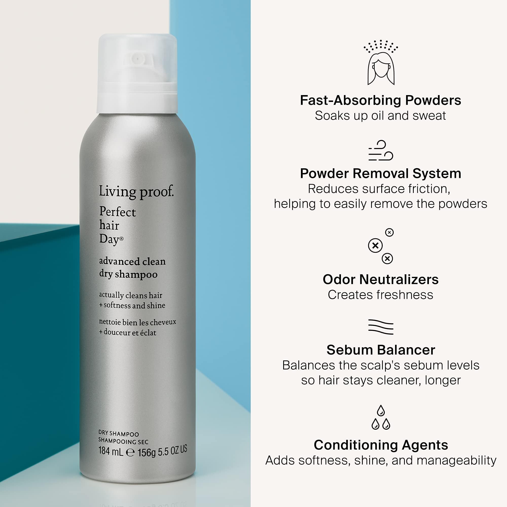 Living Proof Dry Shampoo pump nozzle shown for quick refreshing use