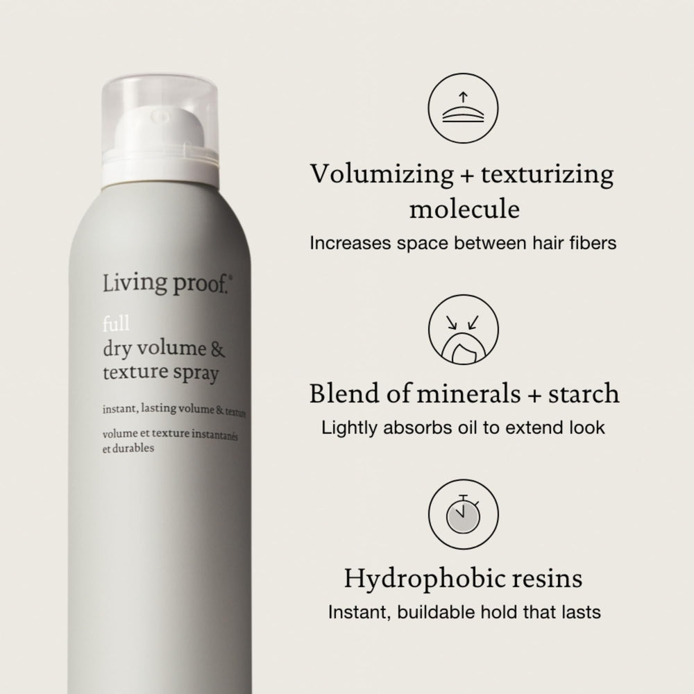 Living Proof Full Dry Volume & Texture Spray on dry hair for quick lift