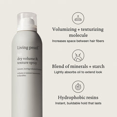 Living Proof Full Dry Volume & Texture Spray on dry hair for quick lift
