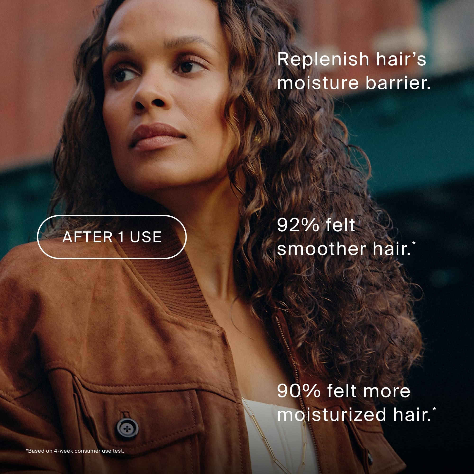 Living Proof Moisture Rescue Mask on bathroom counter signals easy post-shower care.