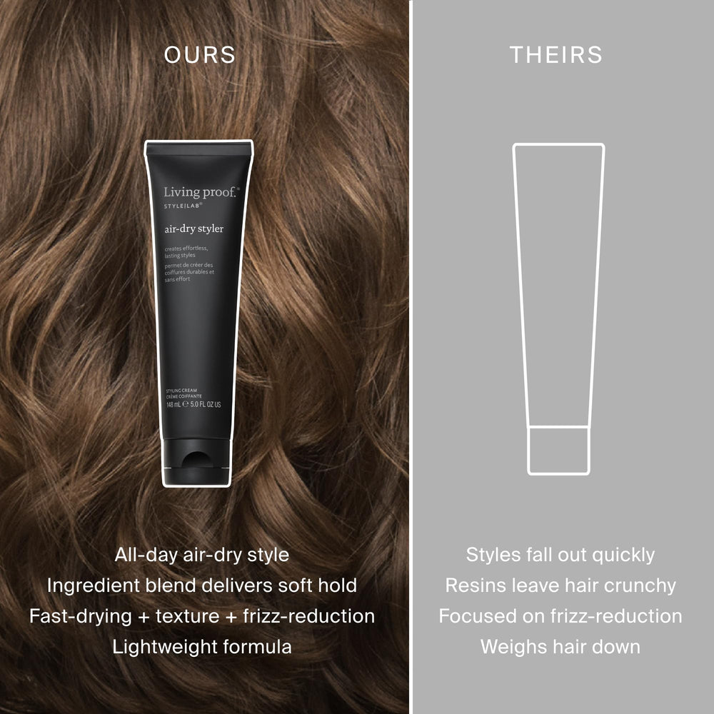 Living proof Style Lab Air-Dry Styler soft texture close-up highlighting natural shine