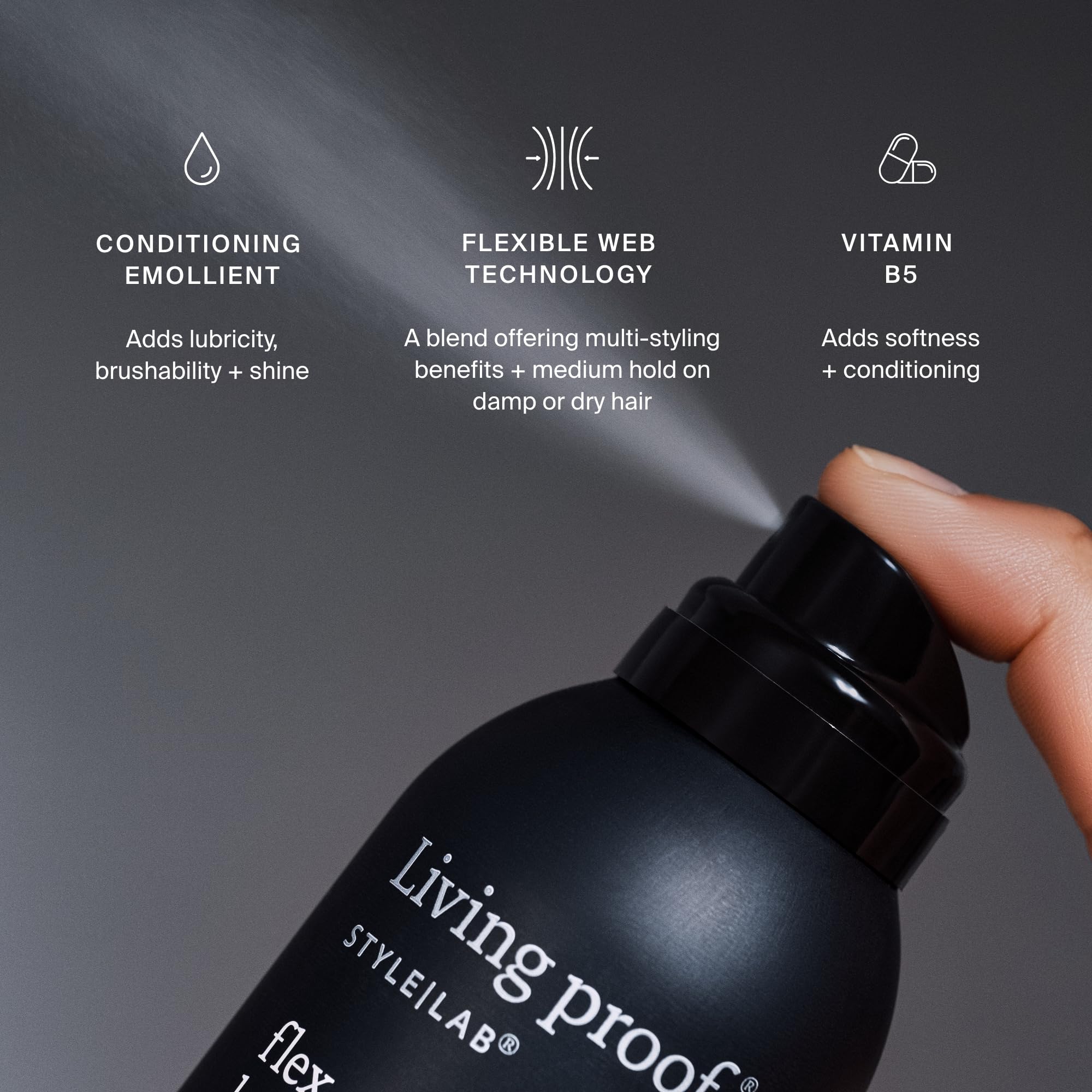 Living Proof Style Lab Flex Hairspray humidity protection and natural shine