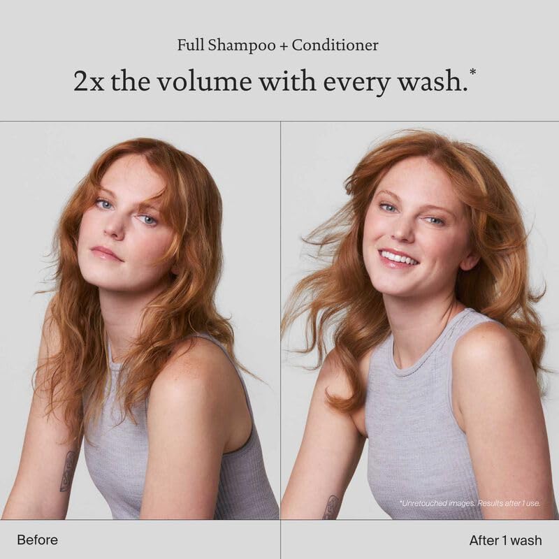 Close-up of Living Proof shampoo application showing cleansing action.