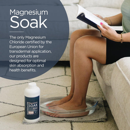 Living the Good Life Naturally magnesium soak in a bath scene for a soothing routine.