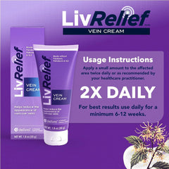 LivRelief cream applied on legs for daily leg care.