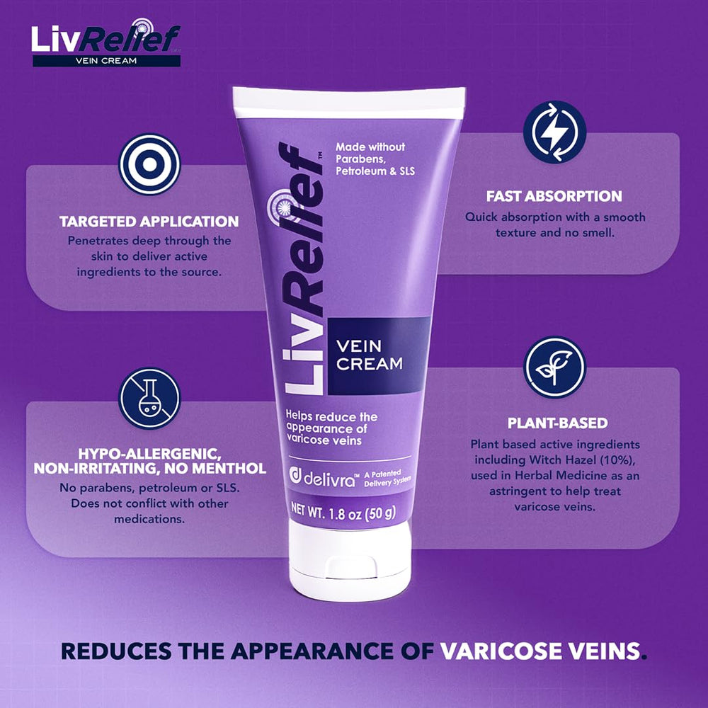 Close-up of LivRelief cream texture, fragrance-free and gentle.