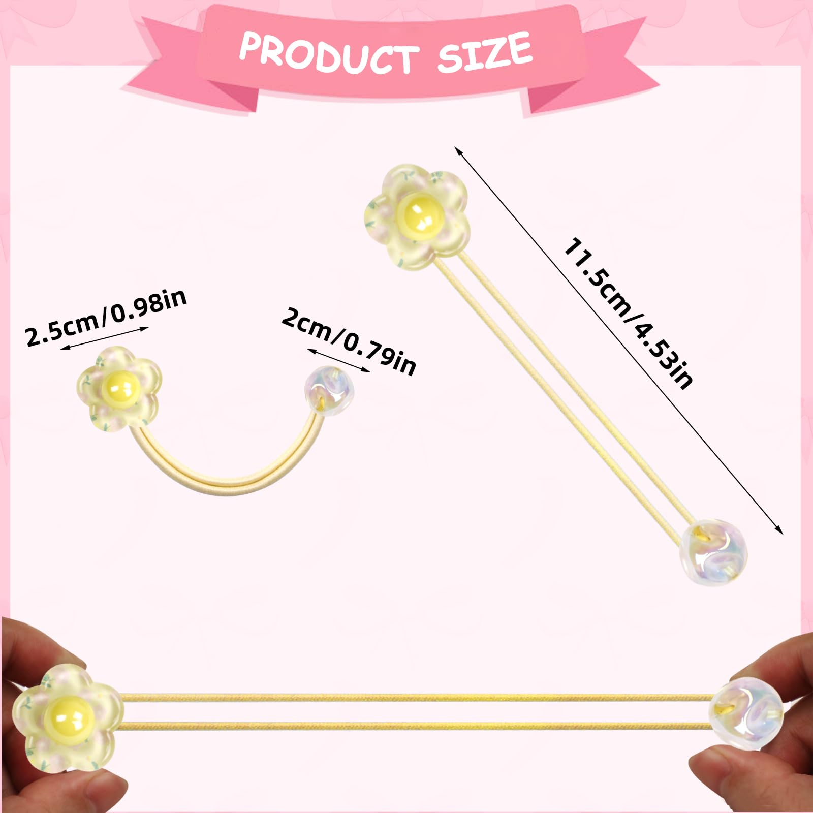 LIYAZHIL ball charm hair ties blue perfect for buns and ponytails